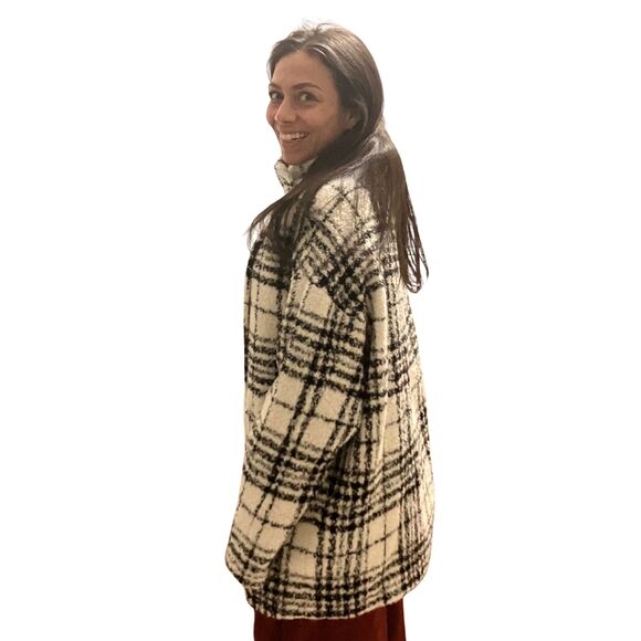Peruvian Connection Elliott Coat Boucle Plaid Alpaca Wool Blend Size L NWT - Picture 2 of 11